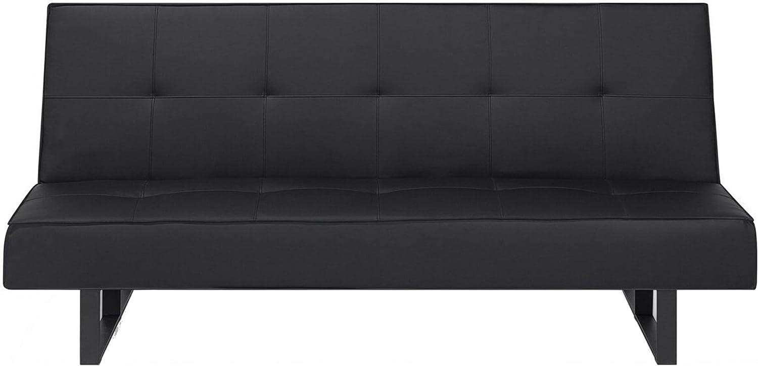 Schlafsofa 3-Sitzer Kunstleder schwarz 189 cm DERBY klein Bild 1