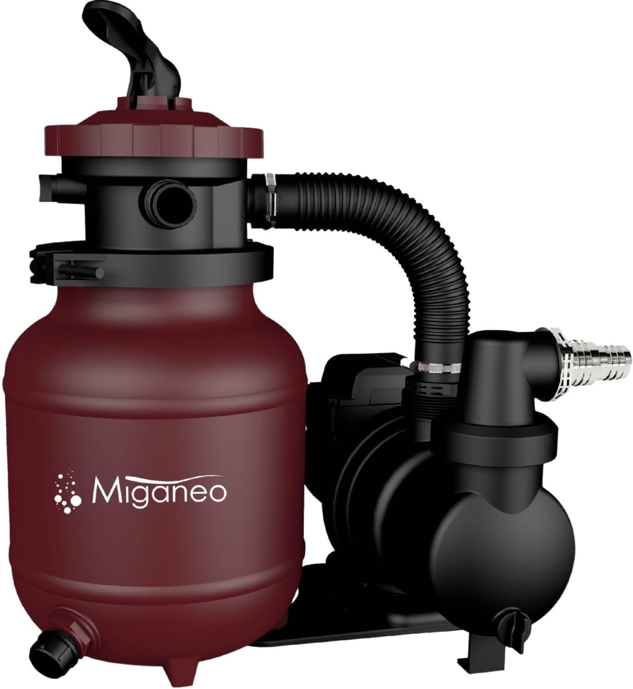 Miganeo Sandfilteranlage Dynamic 7000 Speed Clean | weinrot | 6,3 m³/h Leistung Bild 1