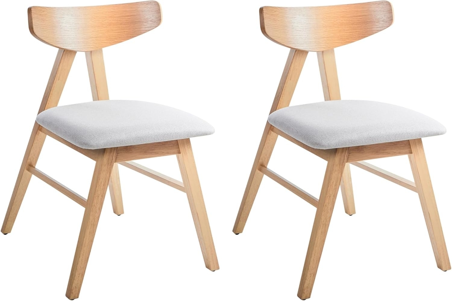 Esszimmerstuhl 2er Set LACOTA Holz Hellbraun Grau Bild 1