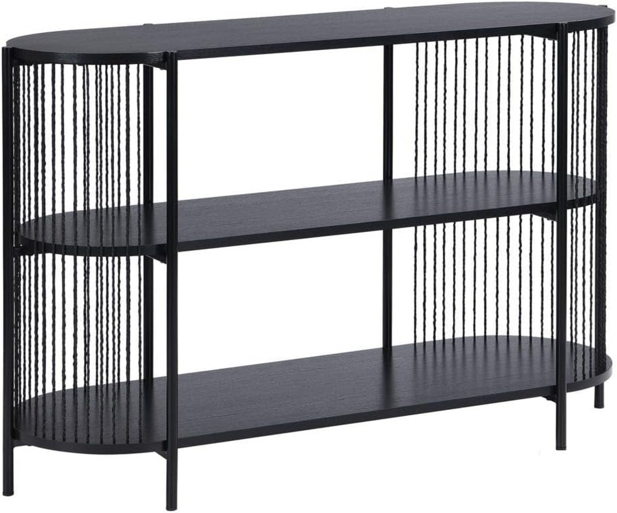 Sideboard mit 3 Einlegeböden aus MDF und Metall in Schwarz Bild 1