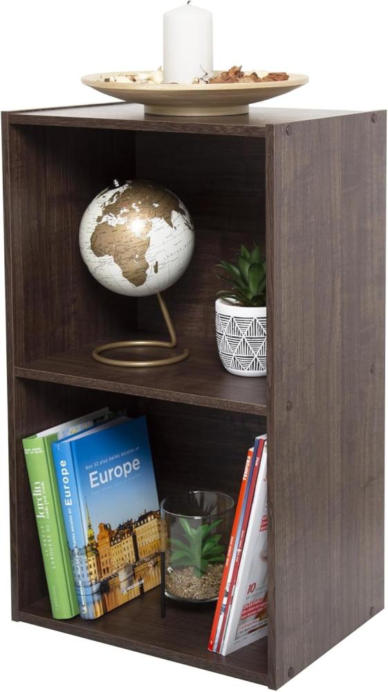 Iris Ohyama, Schrank, 2 Büroregale, Bücherregal, stabil, große Kapazität, multifunktional, solide, Schlafzimmer, Wohnzimmer – Office Basic Rack - CX-2FN – Braun Bild 1