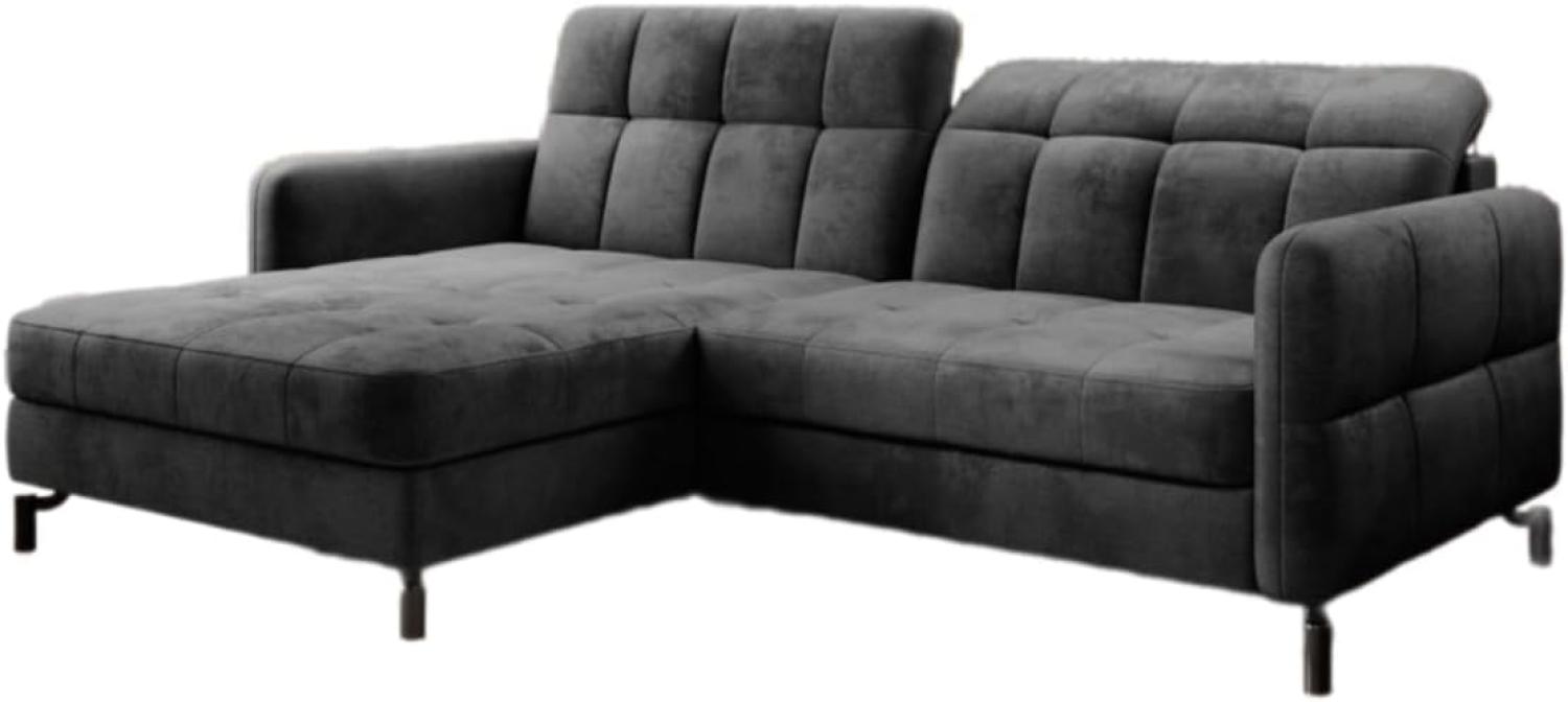 Designer Sofa Loria mit Schlaf- und Klappfunktion Anthrazit Links Bild 1