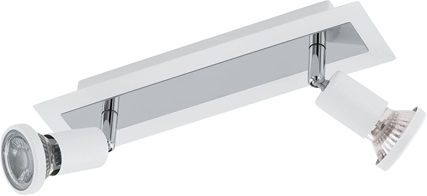 Eglo 94959 Spot Sarria Stahl weiß, chrom GU10 2X4,5W L:30cm B:7cm Bild 1