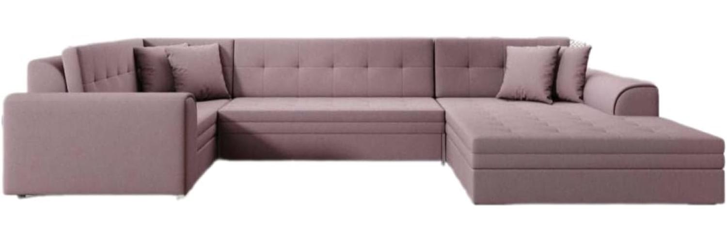 Designer Sofa Velio mit Schlaffunktion Stoff Rosé Rechts Bild 1