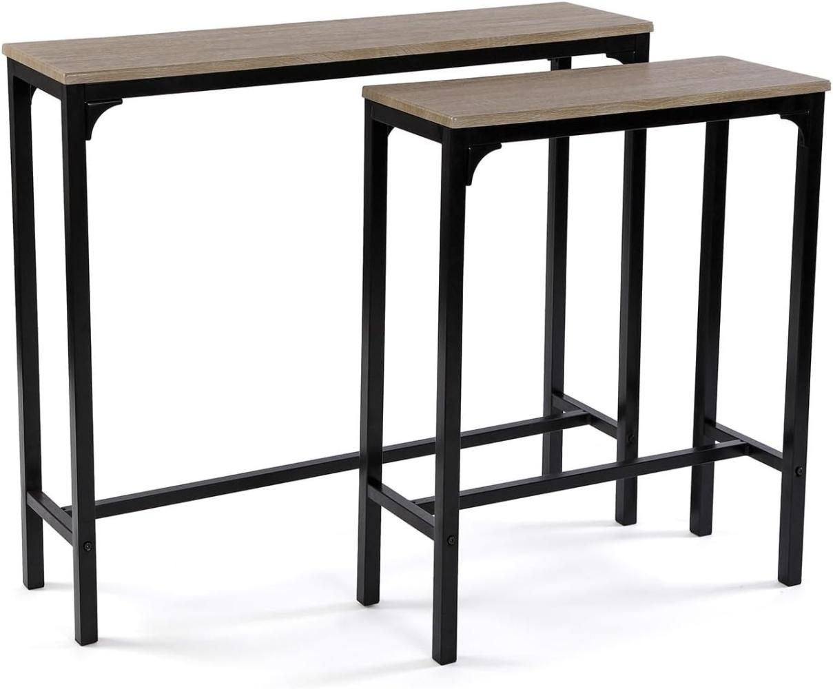 Versa Doncaster Schmales Möbelstück für den Eingangsbereich oder Flur, Moderner Konsolentisch, Maßnahmen (H x L x B) 80 x 25 x 95 cm, Holz und Metall, Farbe: Schwarz Bild 1