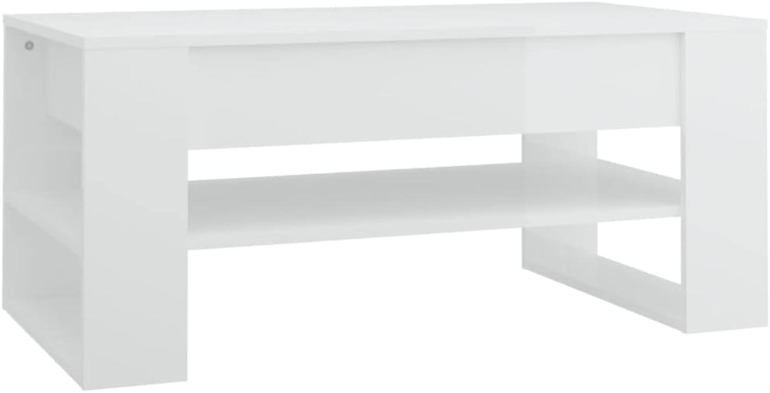 vidaXL Couchtisch Hochglanz-Weiß 102x55x45 cm Holzwerkstoff 810905 Bild 1