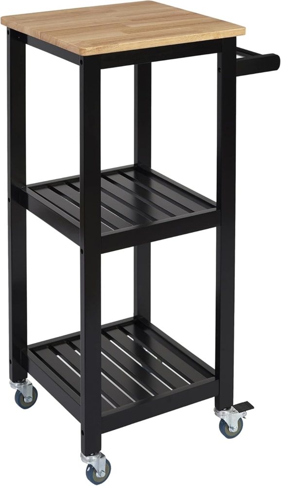 HOME DECO FACTORY HD7105 Servierwagen mit Rollen, Aufbewahrung für Küche, Esszimmer, Holz, 37 x 45 x 84,5 cm Bild 1