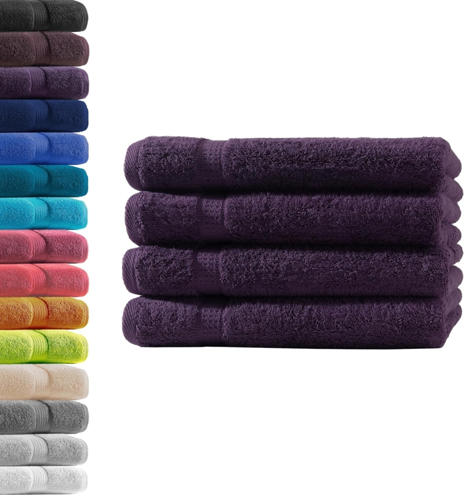 Hometex Premium Textiles Handtuch in Premium Qualität 500 g/m², Feinster Frottier-Stoff 100% Baumwolle, 4x Handtuch, Kuschelig weich, saugfähig, Extra schwere, flauschige Hotel-Qualität Bild 1