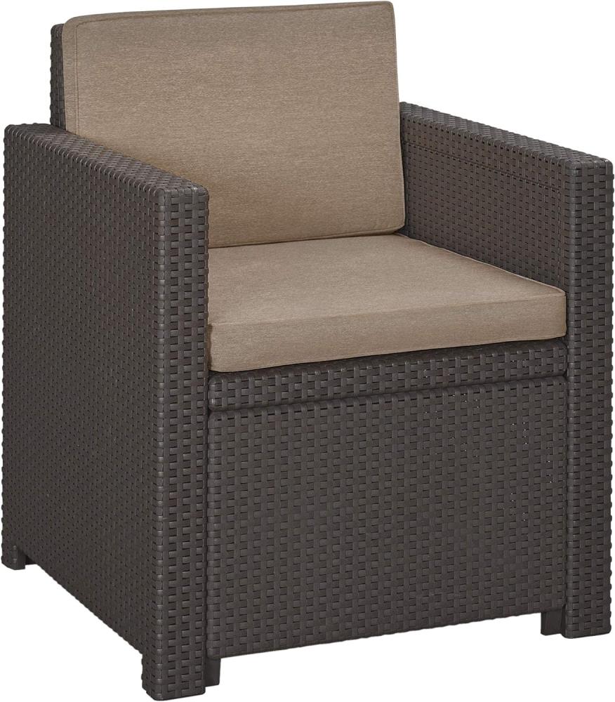 Allibert 3-teiliger Loungeset Victoria Polyattan mit Auflage braun Bild 1