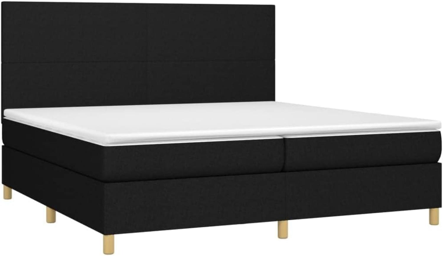 vidaXL Boxspringbett mit Matratze Schwarz 200x200 cm Stoff, Härtegrad: H2 [3142203] Bild 1