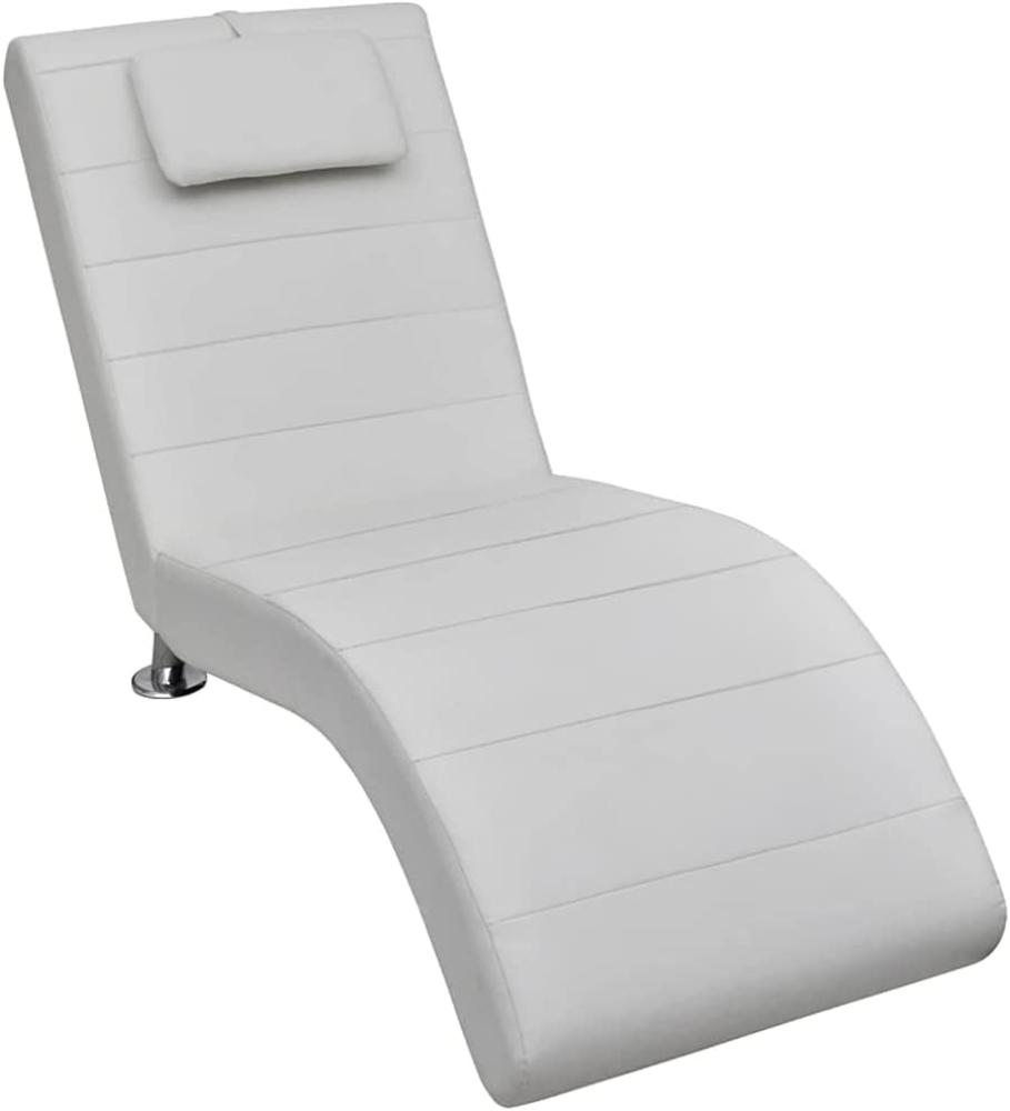 vidaXL Chaiselongue mit Kissen Weiß Kunstleder Bild 1