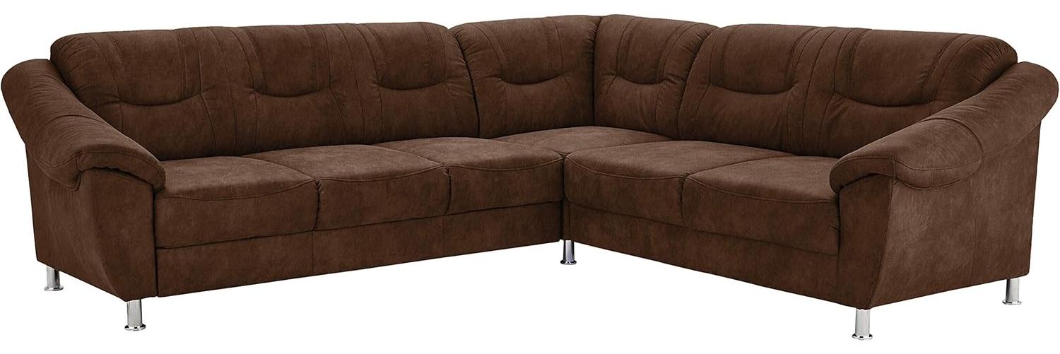 Cavadore Ecksofa Salisa mit Federkern / Polsterecke im klassischen Design / 264 x 86 x 244 / Mikrofaser Hellbraun Bild 1