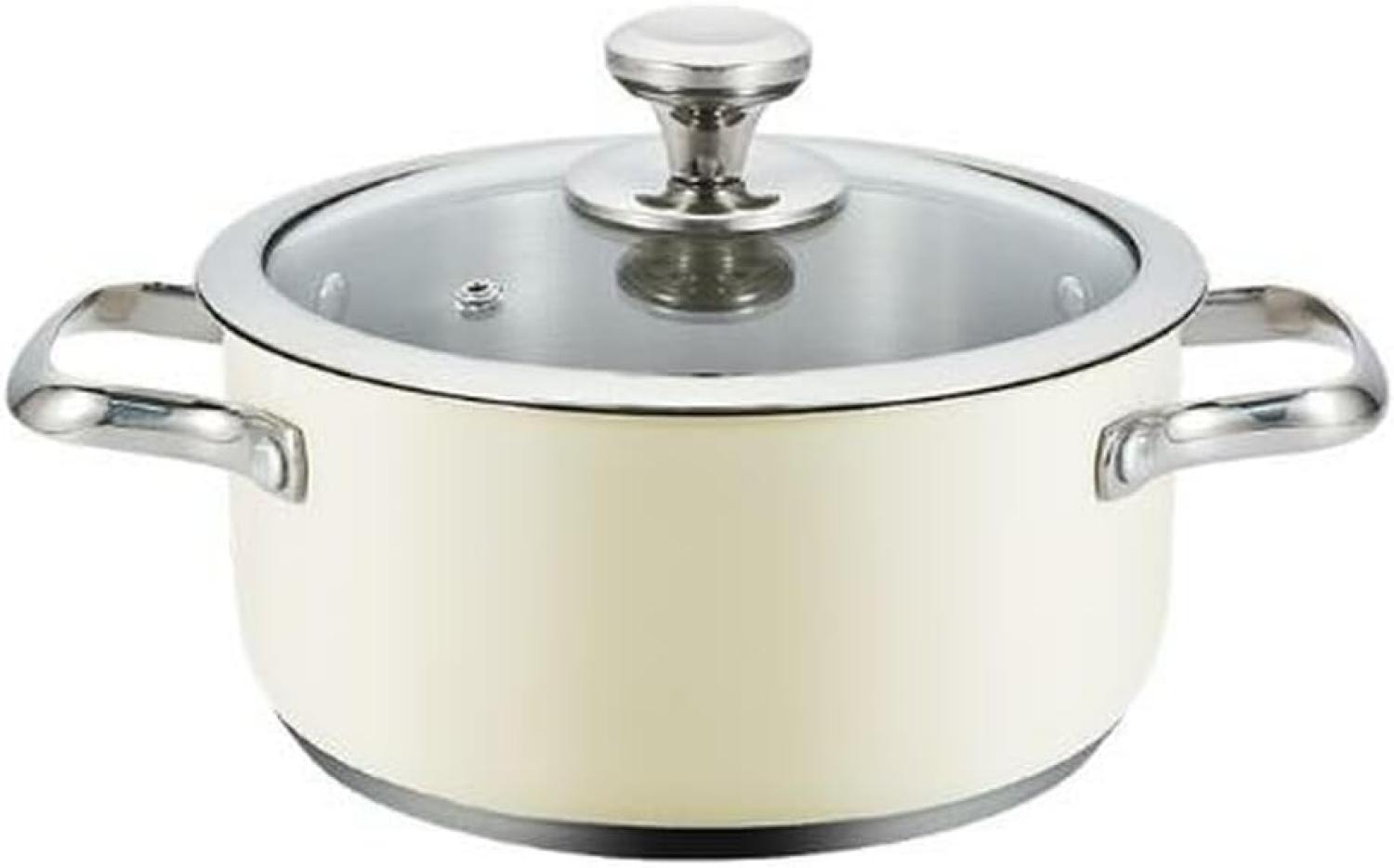 Topf mit Deckel Haeger PA-20H. 007A Beige Ø 20 cm Bild 1