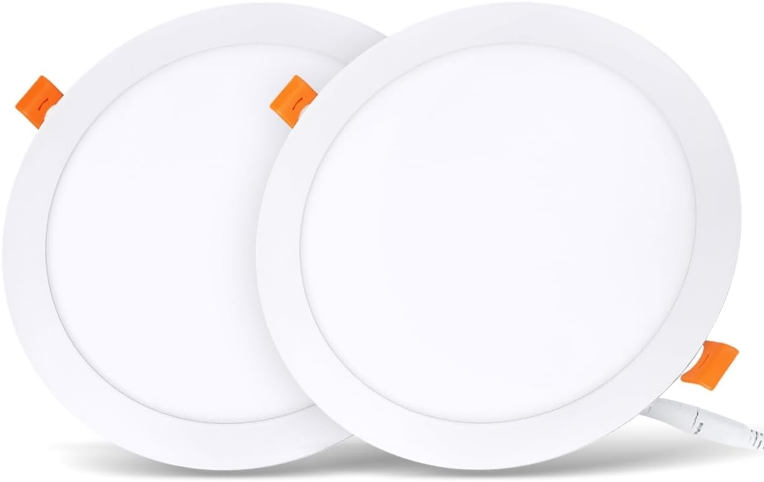 LVWIT 2x18W Ultraslim LED Einbauleuchten, ersetzt 150W Halogen, runde Deckenleuchte mit Treiber, Neutralweiß 4000K, 1650 lm, AC 230V, Downlight/Einbaustrahler/Einbauspots (2er Pack) Bild 1