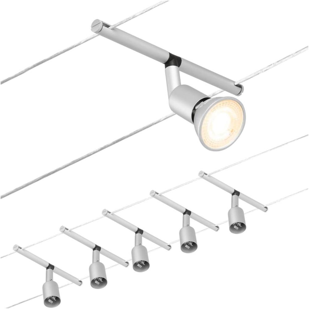 Paulmann No. 94442 Seilsystem Salt 5 Spots Chrom matt ohne Leuchtmittel DC 60VA Bild 1