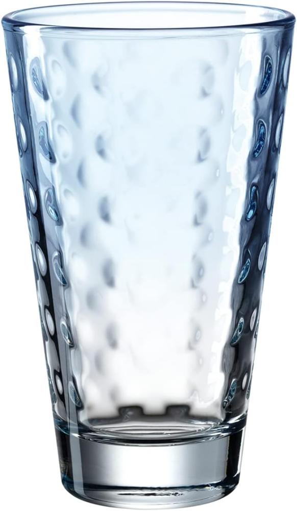 Leonardo Trinkglas Optic, Becher, Wasserglas, Kalk-Natron Glas, hellblau, 300 ml, 025900 Bild 1