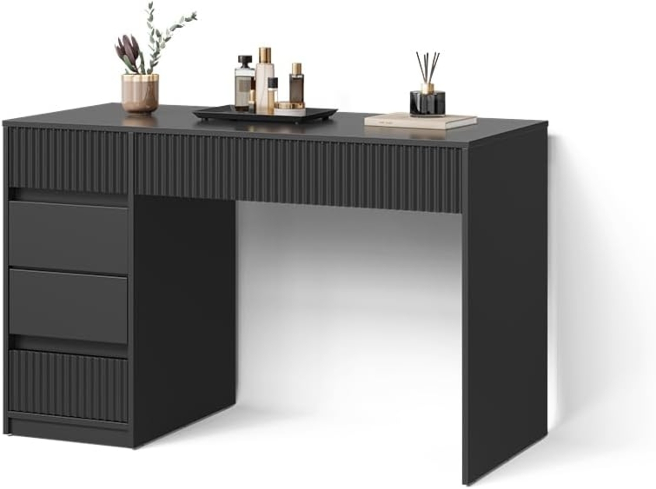 Livinity® Schminktisch Allia, Schwarz, ohne Spiegel Bild 1