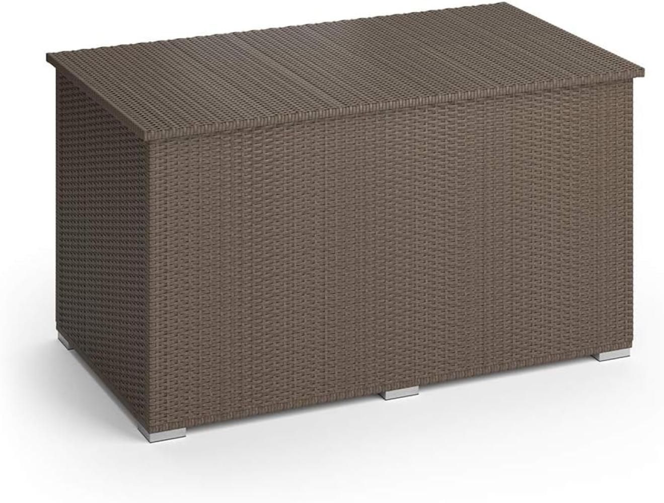 Oskar XXL Polyrattan Kissenbox 950L Auflagenbox Braun Gartenbox Gartentruhe Bild 1