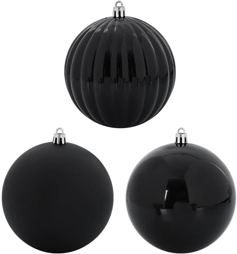 vidaXL Weihnachtskugel-Set 4 pcs Schwarz Kunststoff 42018859 Bild 1