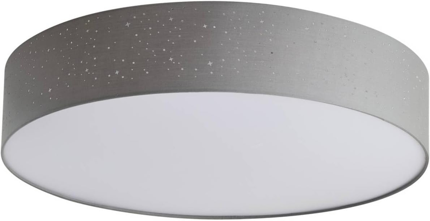 Lindby LED Deckenleuchte Ellamina, dimmbar, LED-Leuchtmittel fest verbaut, Farbwechsel warmweiß / tageslicht, Modern, Metall, Kunststoff, Textil, hellgrau, 1 flammig, inkl. Bild 1