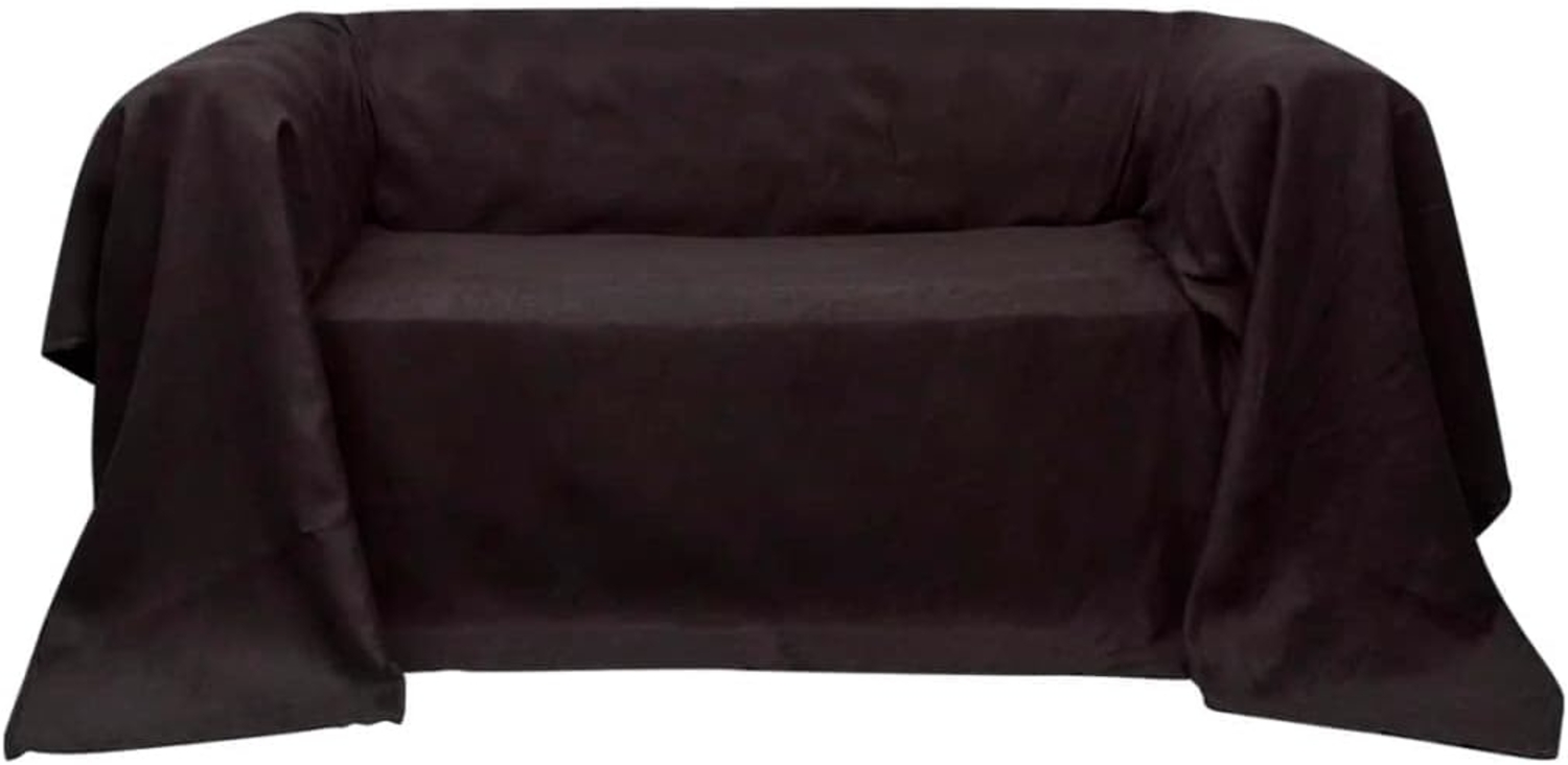 Micro-Suede Sofaüberwurf Tagesdecke Braun 140 x 210 cm 130892 Bild 1