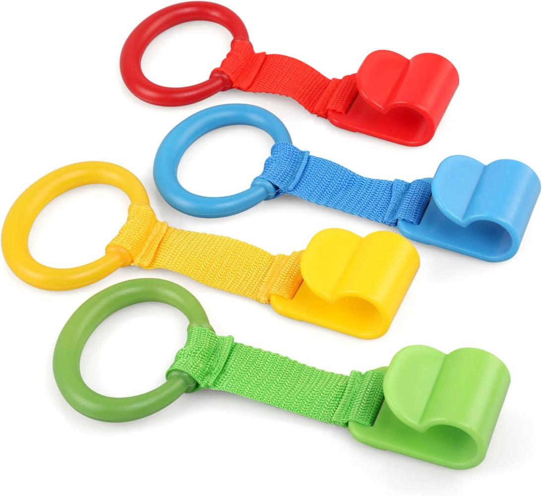 LEADSTAR Ringe für Kinderbetten, 4PCS Baby Hand Ringe Griff Abnehmbarer Handringe für Baby Kleinkind für Beinübung Aufstehen Übung in Kinderbetten Reisebetten Bild 1