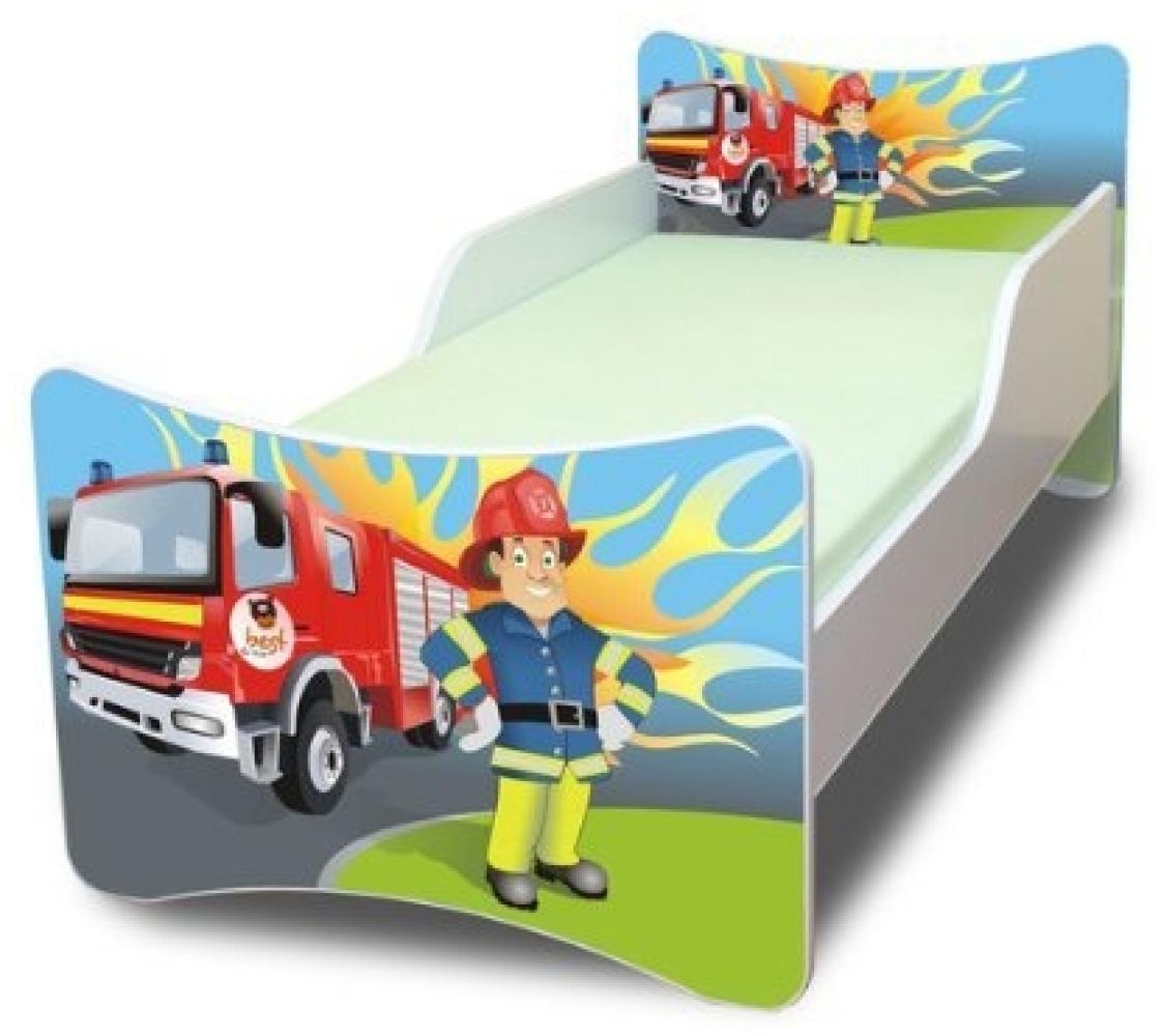 Best for Kids 'Feuerwehr' Kinderbett mit Schaummatratze 90x200 blau Bild 1