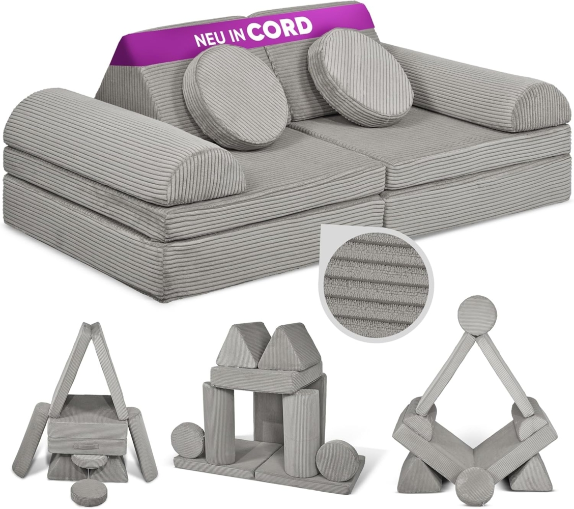 Linodino Kindersofa Spielsofa I Schaumstoff Stapelsteine für Kinder I Kindercouch, 3 Jahre Garantie Bild 1