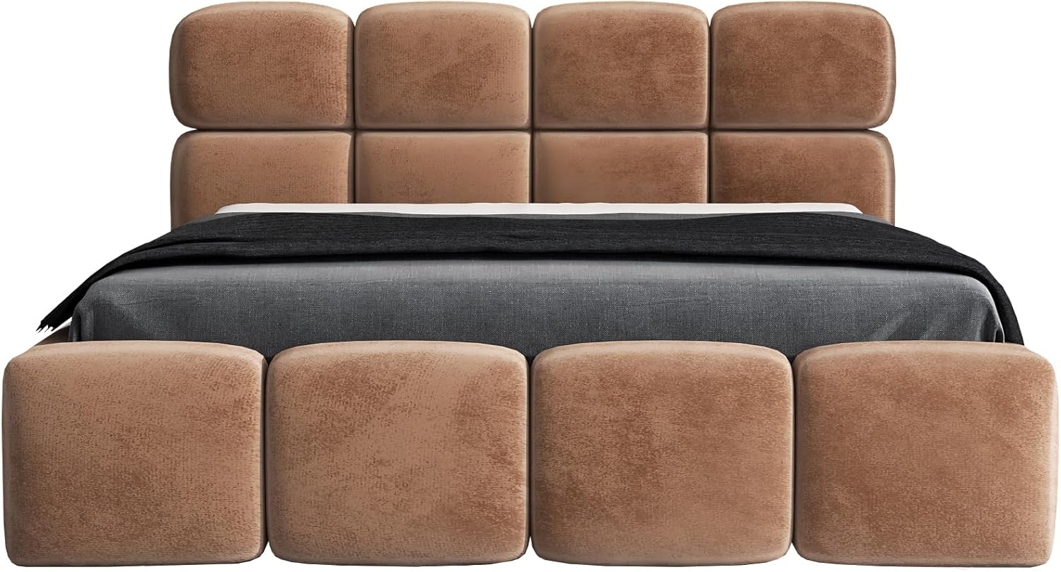 Polsterbett MONAKO 120x200 mit Matratze, Bettkasten und Lattenrost. Farbe: Tabak 3 Bild 1