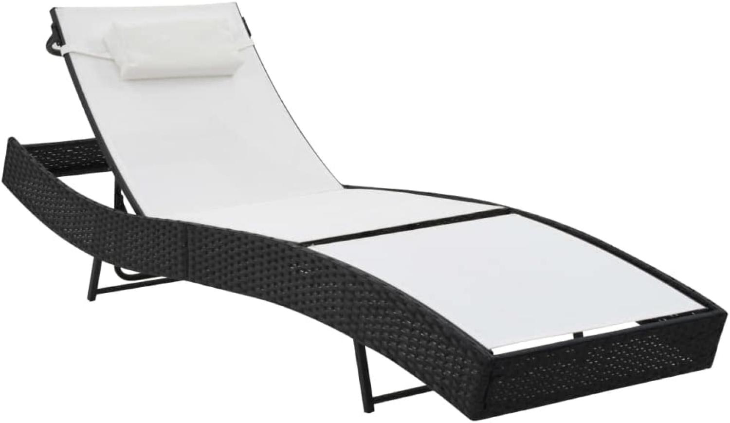 vidaXL Sonnenliege mit Kissen Poly-Rattan Schwarz 44718 Bild 1