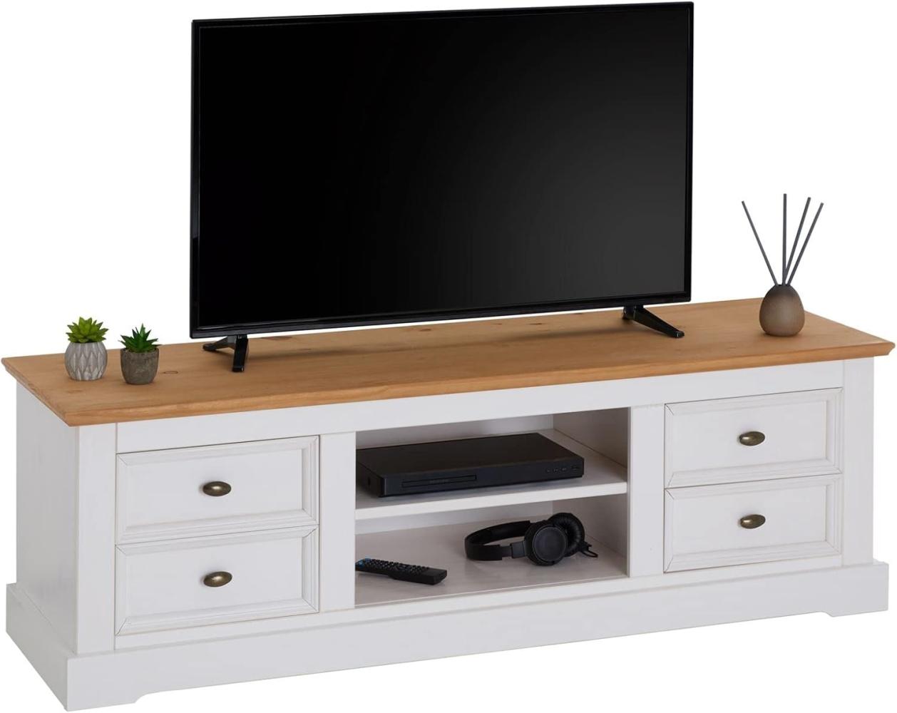 IDIMEX Lowboard KENT, TV Lowboard Kommode Hifi-Tisch Fernsehschrank Medienmöbel weiß/braun K Bild 1