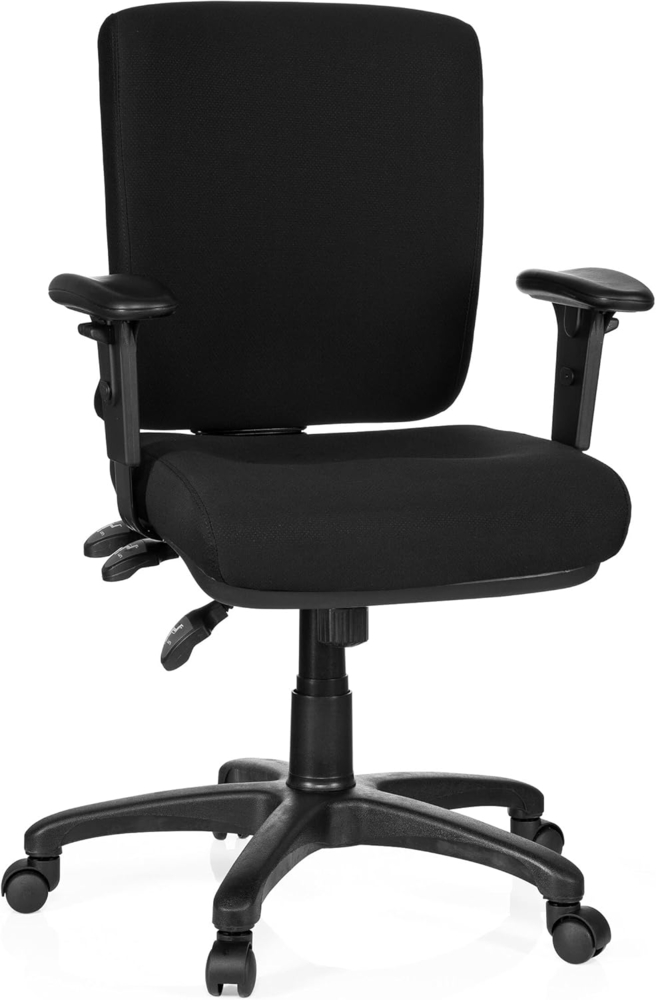 hjh OFFICE Profi Bürostuhl ZENIT BASE Stoff, Verstellbare Sitzhöhe, Mit Armlehne, Schwarz Bild 1