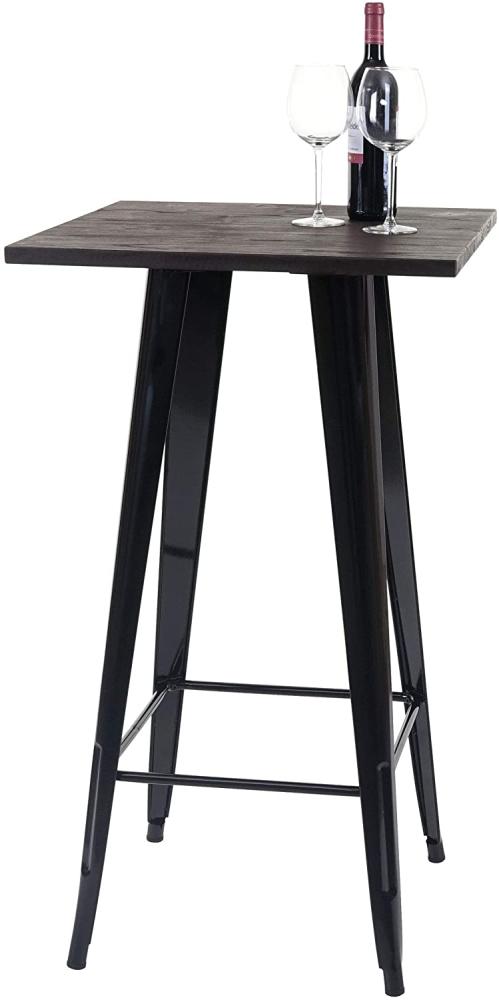 Stehtisch HWC-A73 inkl. Holz-Tischplatte, Bistrotisch Bartisch, Metall Industriedesign 107x60x60cm ~ schwarz Bild 1