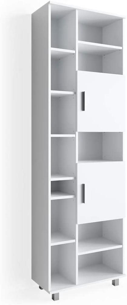 VICCO Badschrank ILIAS 190 x 60 cm Weiß - Hochschrank Regal Badregal Bild 1