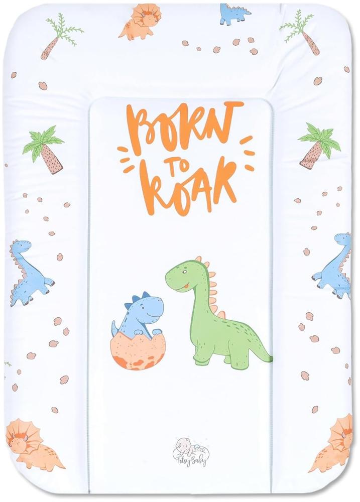 Wickelauflage Wickelkommode Auflage Baby 70x50 cm - Wickelmatte Wickeltischauflage Wasserfest Wickelunterlage Weich Dinosaurier Bild 1