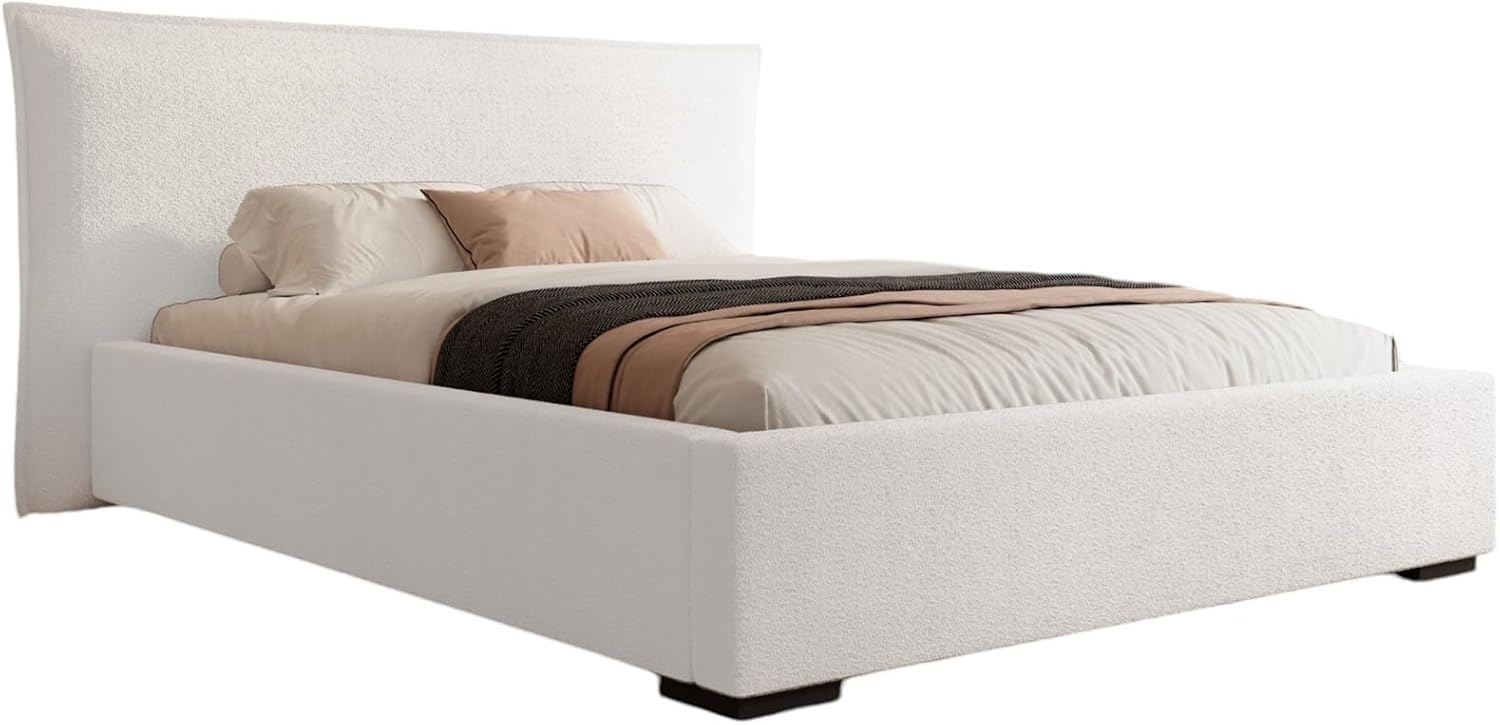Polsterbett Bett AMADA 160x200cm in Stoff Ascot Weiß / Speed Bild 1
