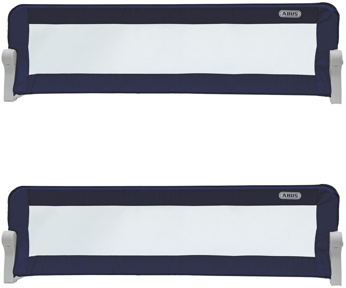 ABUS Bettgitter Eric für Babys und Kinder - Rausfallschutz für Elternbetten, Kinderbetten, Familienbetten - faltbar für Reisen - 2er Set (150 cm) - Blau Bild 1