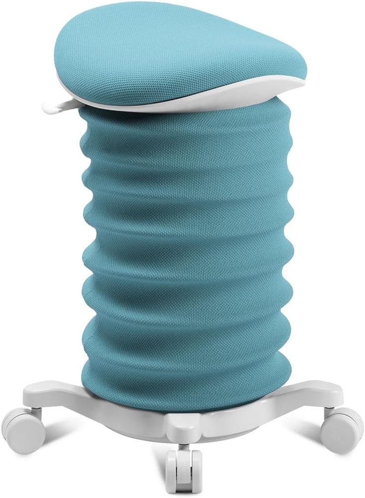 TOPSTAR Sitness 4D mit Rollen - AGR-Zertifiziert Dynamischer Sitzhocker Papyrus - türkis, ergonomischer Bürohocker - höhenverstellbar - stärkt den Rücken - entlastet die Bandscheiben Bild 1