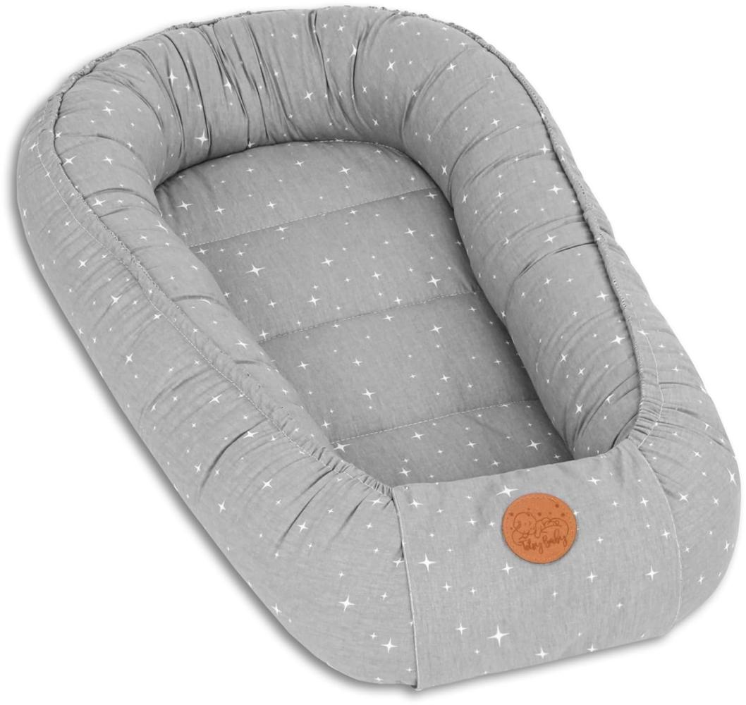 Babynest Kokon Neugeborene 90 x 50 cm - Handmade Kuschelnest Baby Nestchen aus Baumwolle Galaxie Bild 1