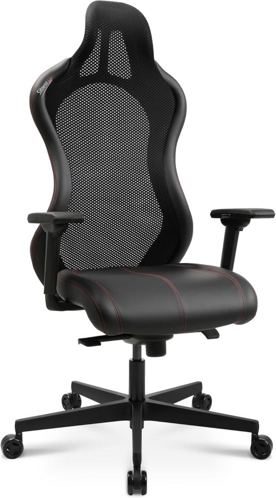 Topstar Bürostuhl Gamingstuhl Sitness RS Sport Plus Continental Kunstleder inkl. Armlehnen rot/schwarz Schwarze Naht Bild 1