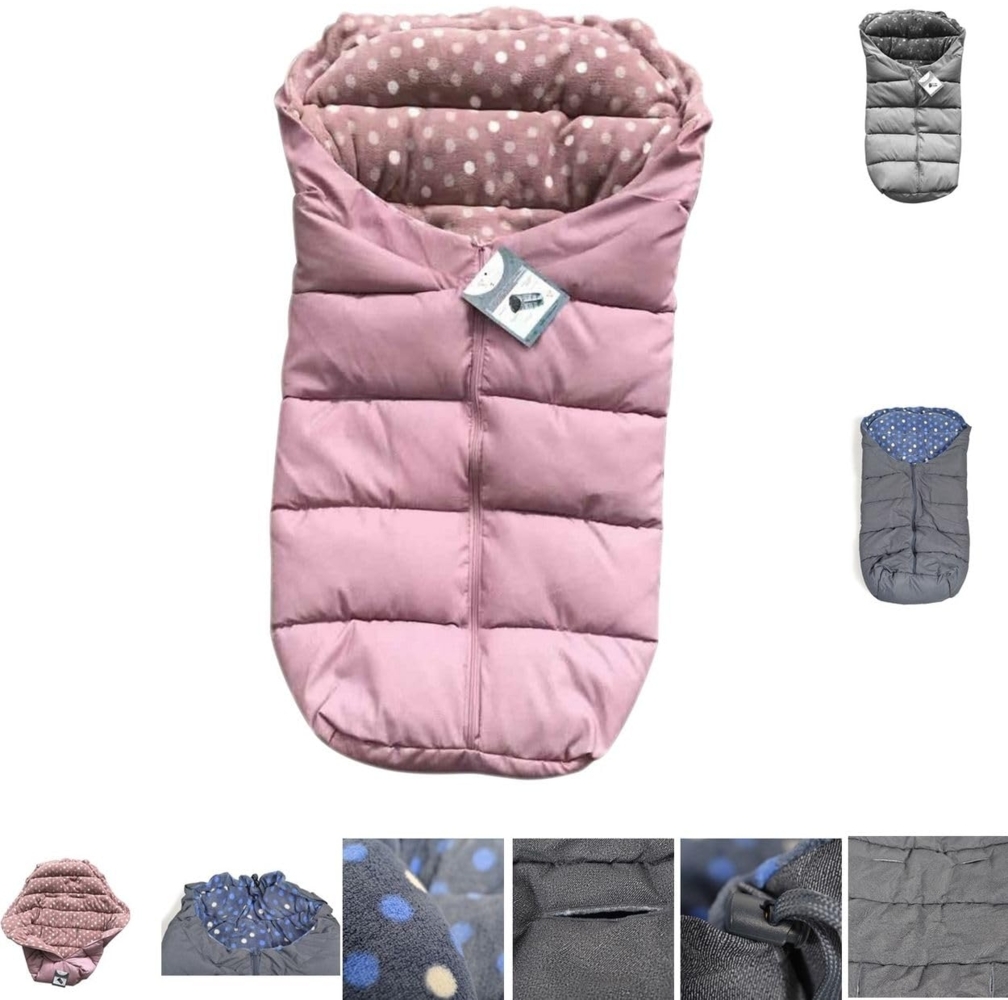 Cangaroo Fußsack Cuddle, für Kinderwagen Thermofleece wasserdicht Reißverschluss rosa Bild 1