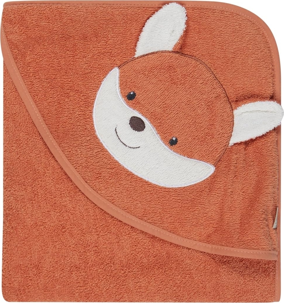 Sterntaler Kapuzenbadetuch Fuchs Filou – weiches Babyhandtuch mit Kapuze aus saugfähiger Baumwolle mit 3D-Ohren – hautfreundliches Badetuch für Babys & Kleinkinder – rost, 100x100 cm Bild 1