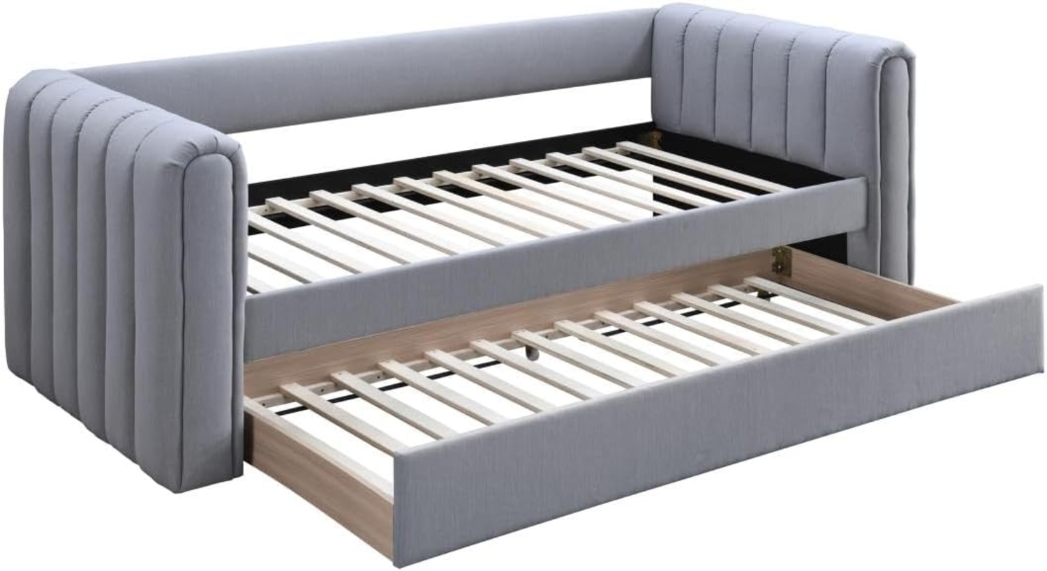 Vente-unique - Ausziehbett - 90 x 190 cm - Stoff - Grau - SAHONA Bild 1