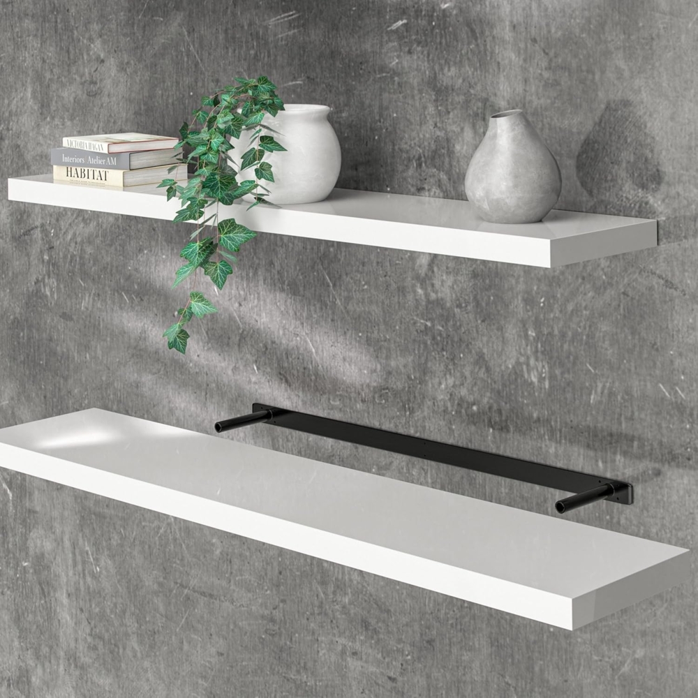 Casaria Wandboard, mit Halterung 50-110cm Schwebend 15kg Tragkraft Küche Wohnzimmer Büro Bild 1