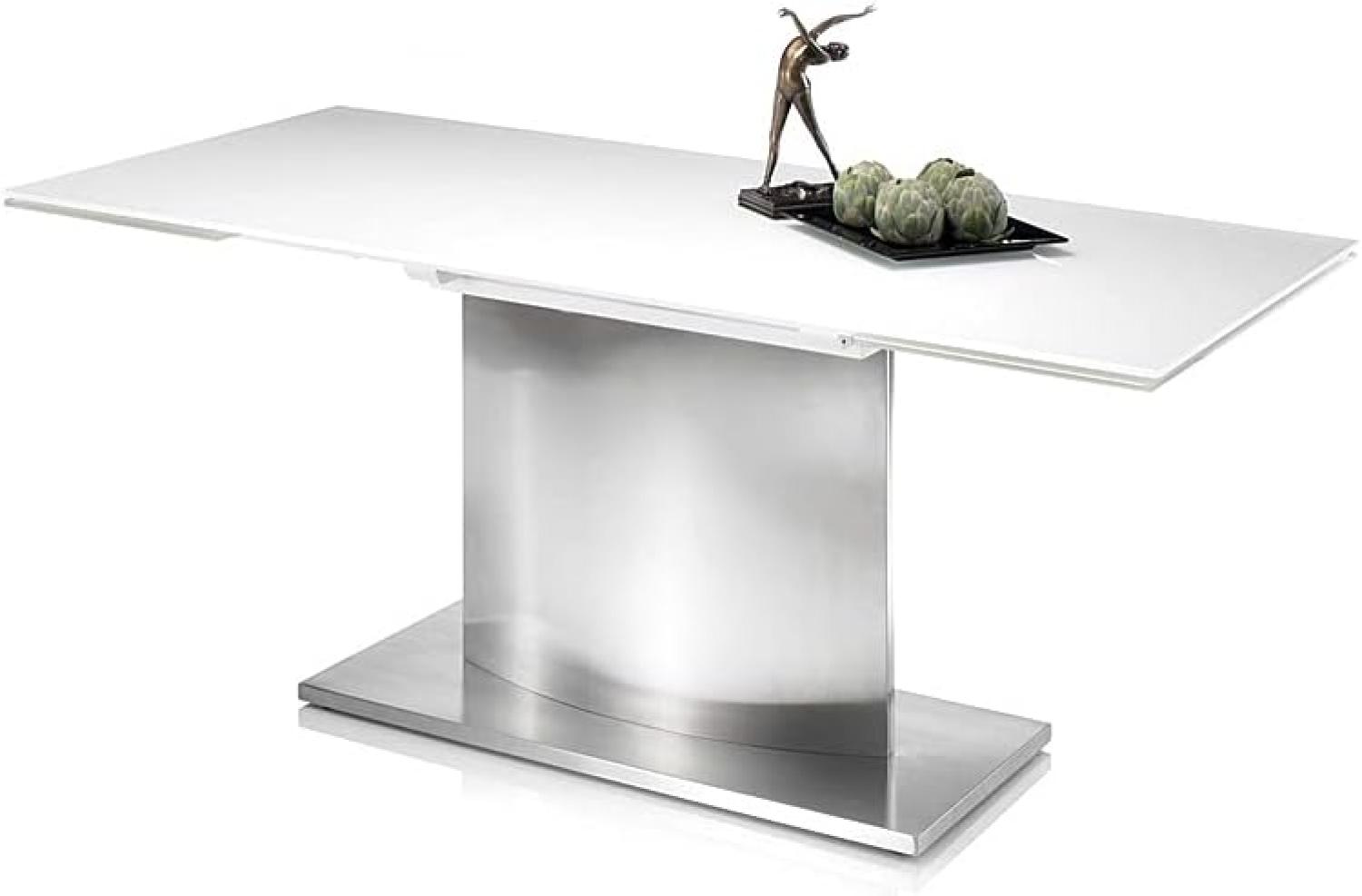 Esstisch ausziehbar KAPRUN-119 Tischplatte mit super white Glas, BxHxT: ca. 180-260x76x90 cm Bild 1