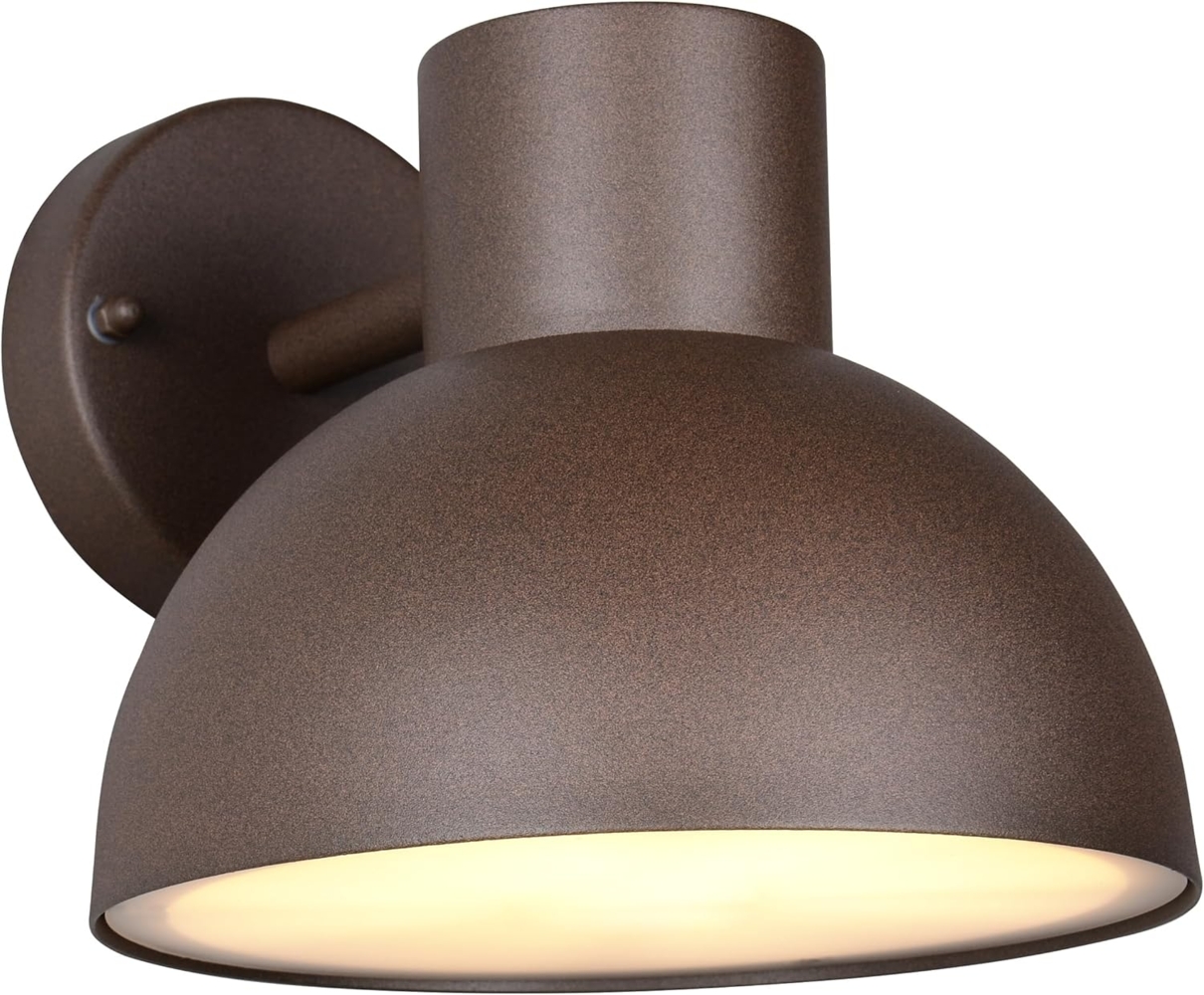 Retro Style Downlight Außenwandleuchte ELBE Rostbraun, Ø 20cm Bild 1