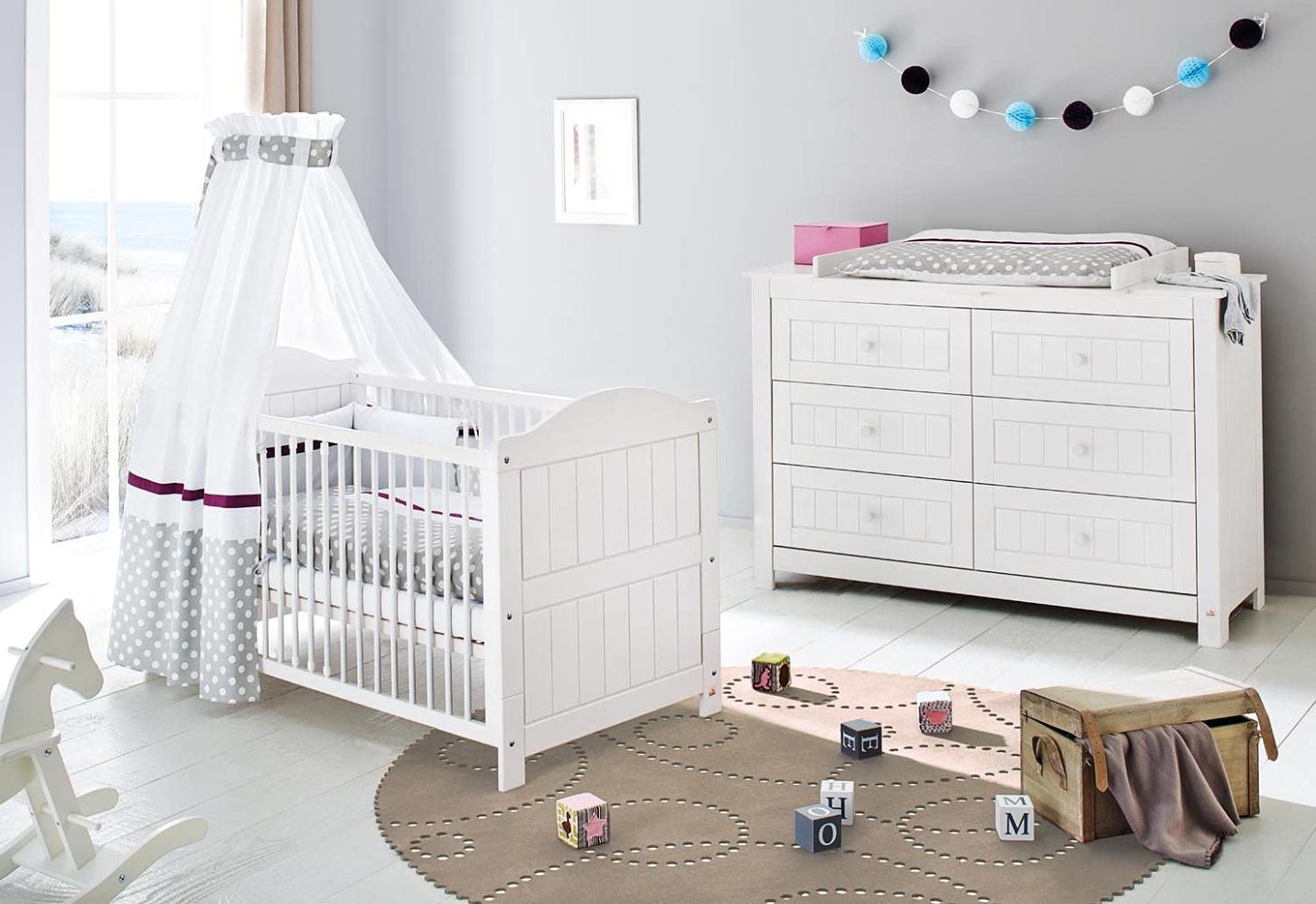 Pinolino 'Nina' 2-tlg. Babyzimmer-Set weiß, extrabreit Bild 1