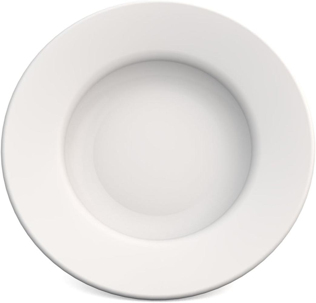Ornamin Teller tief Ø 23,5 cm weiß, Melamin hochwertiger, stabiler Kunststoffteller robustes Alltags-Geschirr, Camping, Picknick, Gemeinschaftsverpflegung Speiseteller, Suppenteller Bild 1