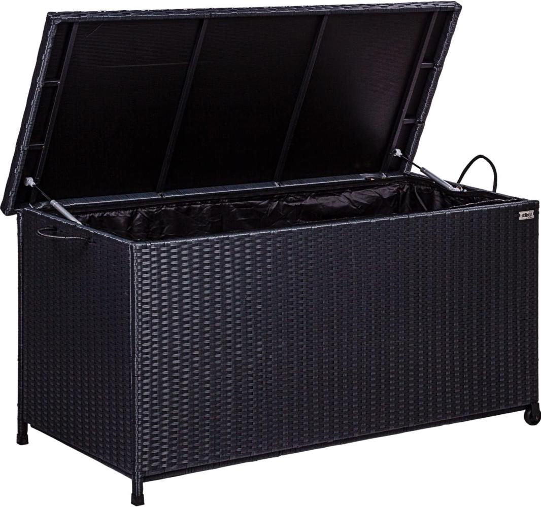 STILISTA® Auflagenbox Polyrattan, schwarz Bild 1