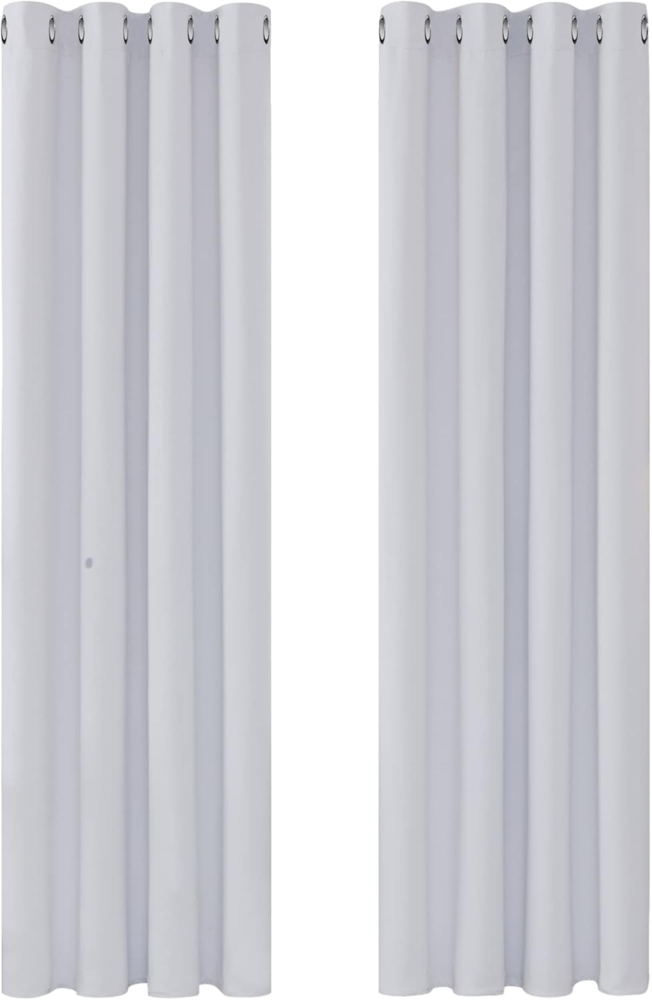 Deconovo Verdunkelungsgardine mit Ösen Gardinen gegen Kälte Wohnzimmer Vorhang Verdunkelungsvorhang Blickdicht Vorhänge, 245x140 cm(HöhexBreite), Silber Grau, 2er Set Bild 1